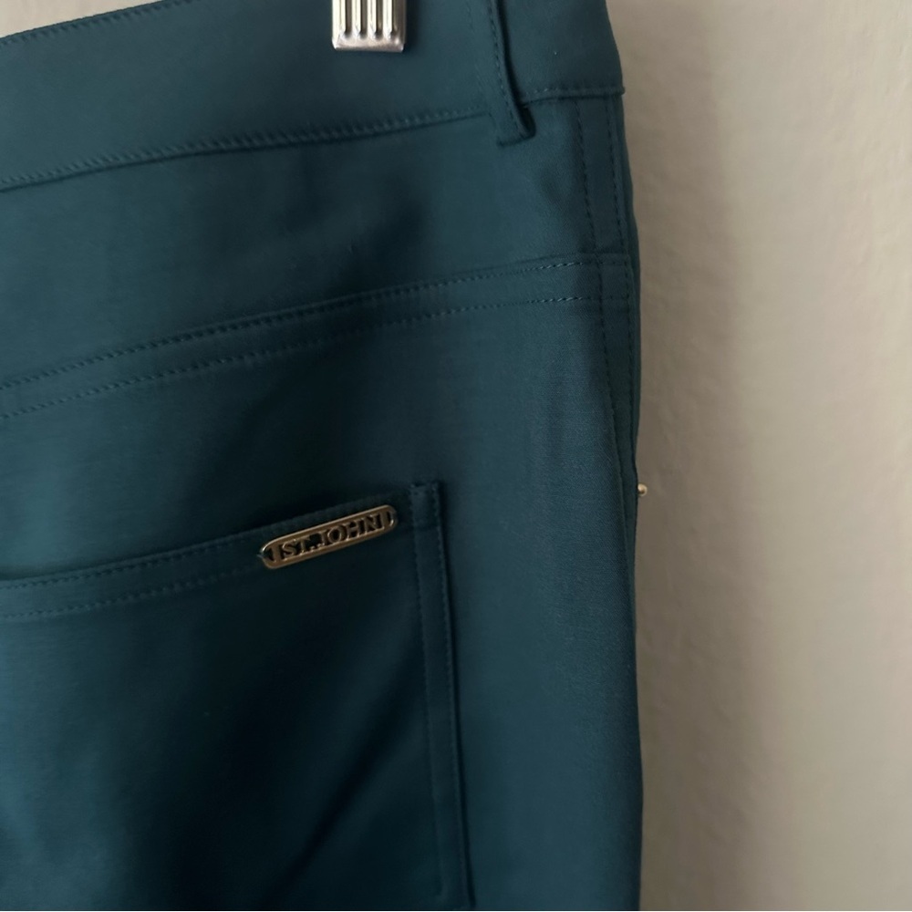 St. John Straight Ankle Pants in Teal Size 12 - Picture 5 of 8